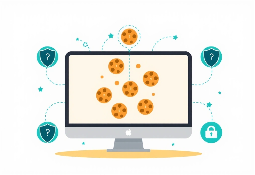 Illustration de cookies numériques et de la confidentialité des données