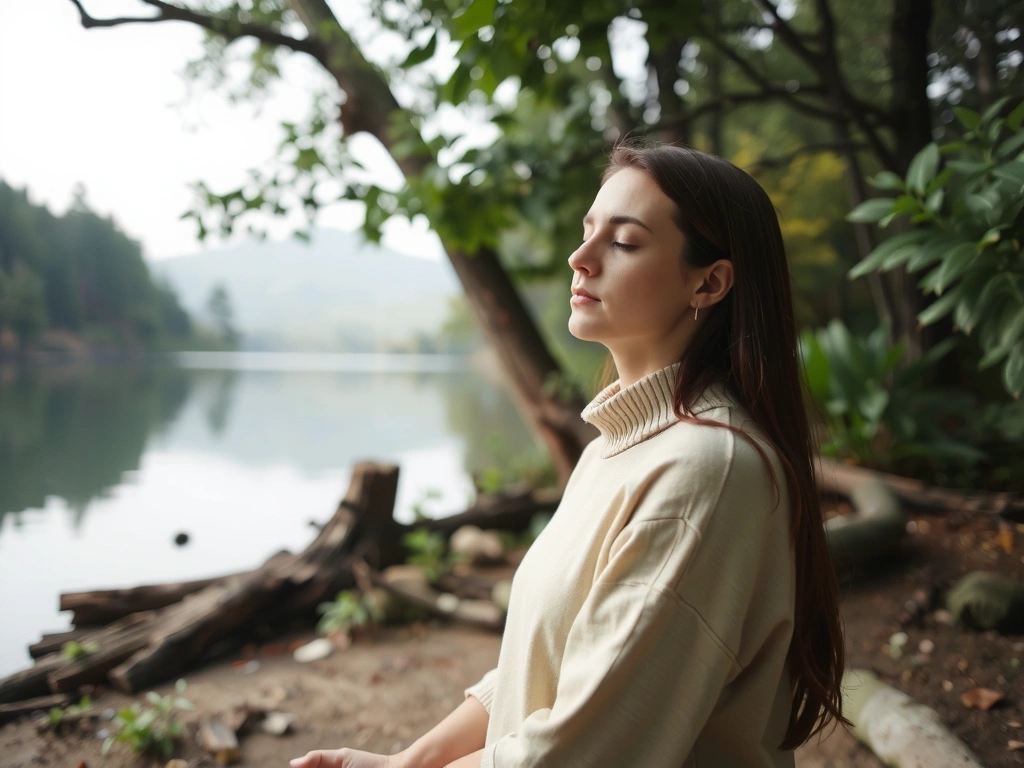 Personne méditant dans un environnement paisible pour la gestion du stress